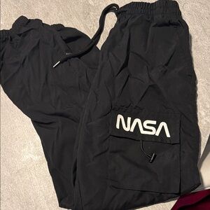 NASA Black Jogger Cargo Pants